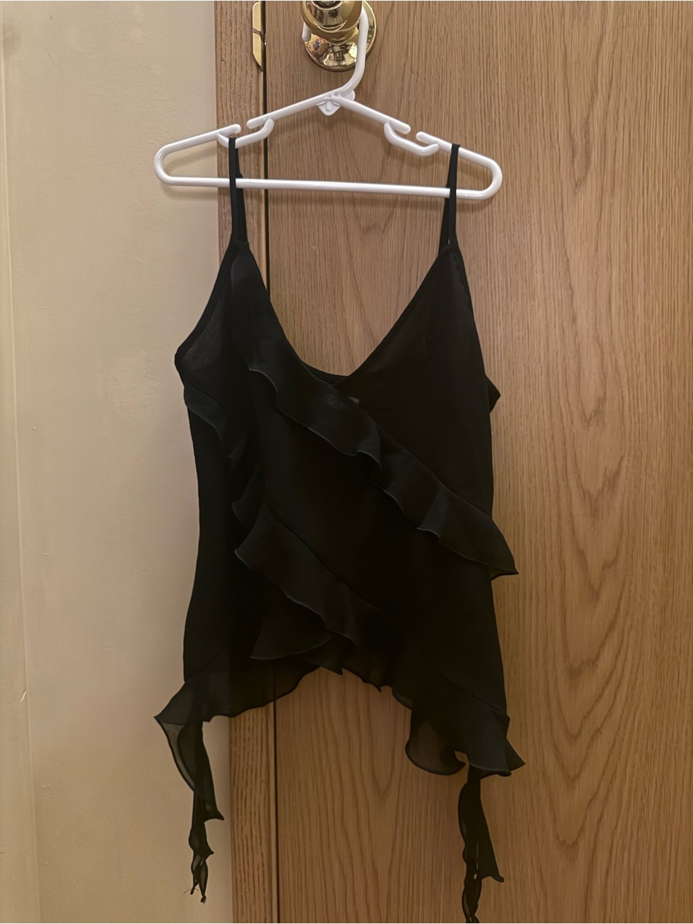 Wilfred Black Ruffle Asymmetrical Cami